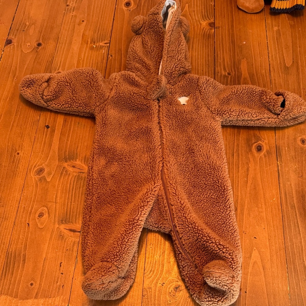 Carter's Fuzzy Brown Bear Footie